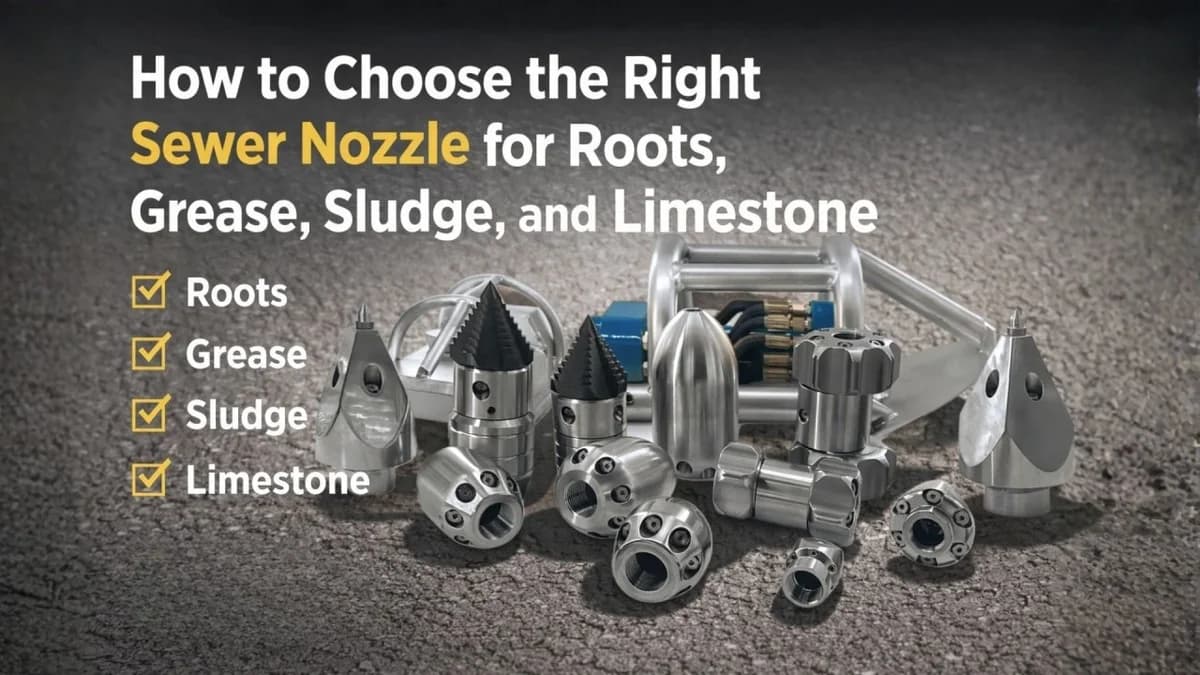 Selecting the Right Sewer Nozzle: A Strategic Guide to Roots, Grease, Sludge and Limestone Blockages