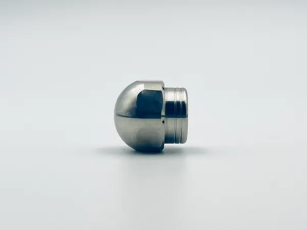 Top down view highlighting the YXLJ series nozzle body thread specifications, material finish quality on industrial grade spray head components designed for durability