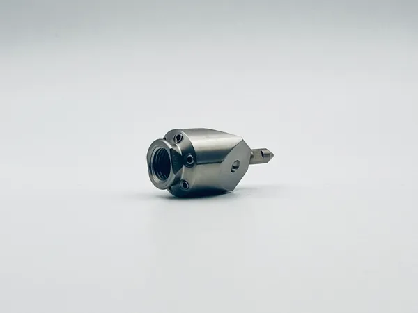 Mini Penetrating Nozzle front detail showing precision spray tip design optimized for deep cleaning in industrial fluid systems