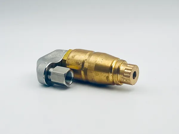 Close-up view of reverse rotary nozzle spray head showing internal mechanism optimized for industrial coating and automated paint finishing applications