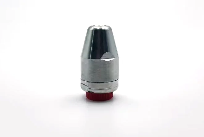 Elbow nozzle designed for heavy duty industrial cleaning and coating applications displayed in clear front angle view.